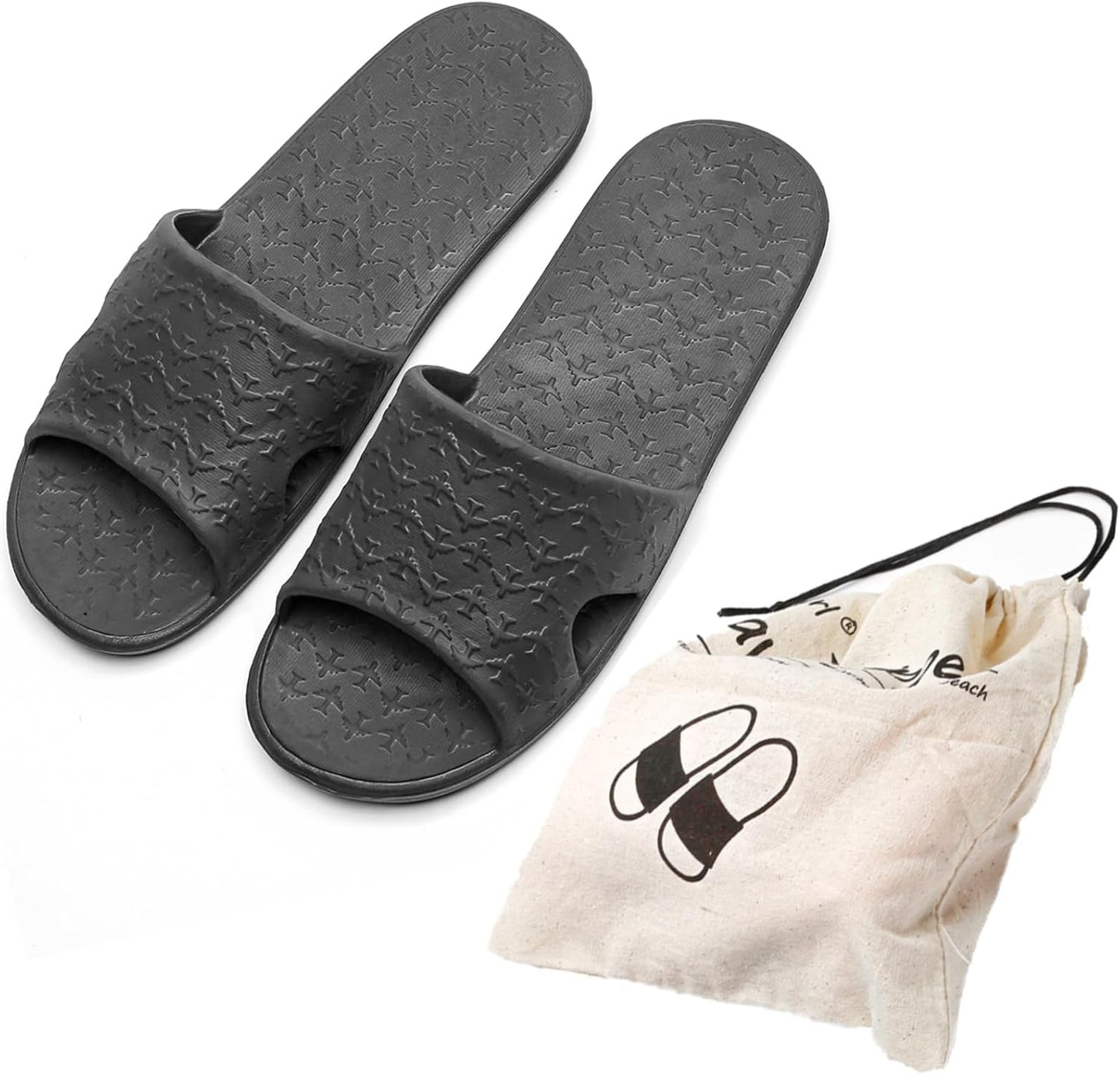Travel Slippers for Women & Men - Portable Foldable Non-Slip Quick Dry Shoes | Cotton Storage Bag Included
