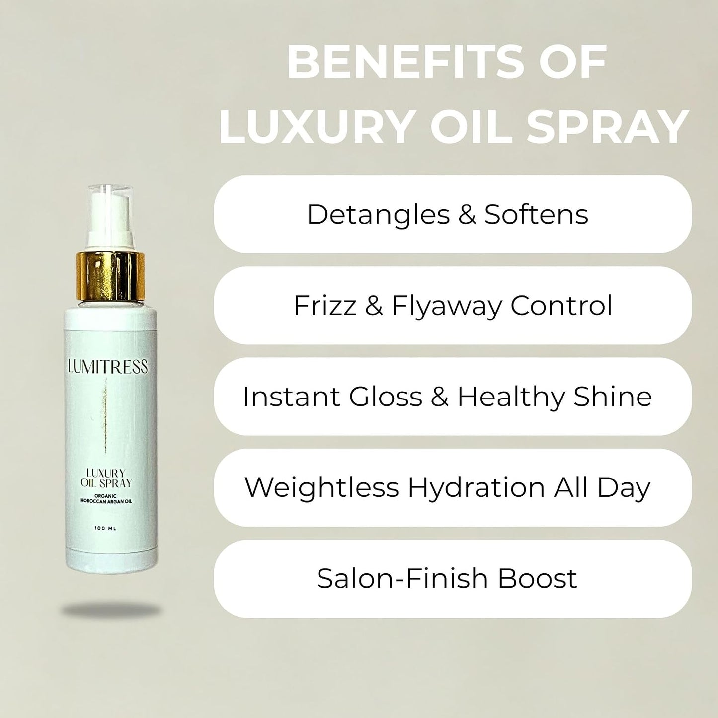 Luxury Oil Spray - Ultra-Fine Hydrating Mist for Shine & Softness | Ideal for All Hair Types