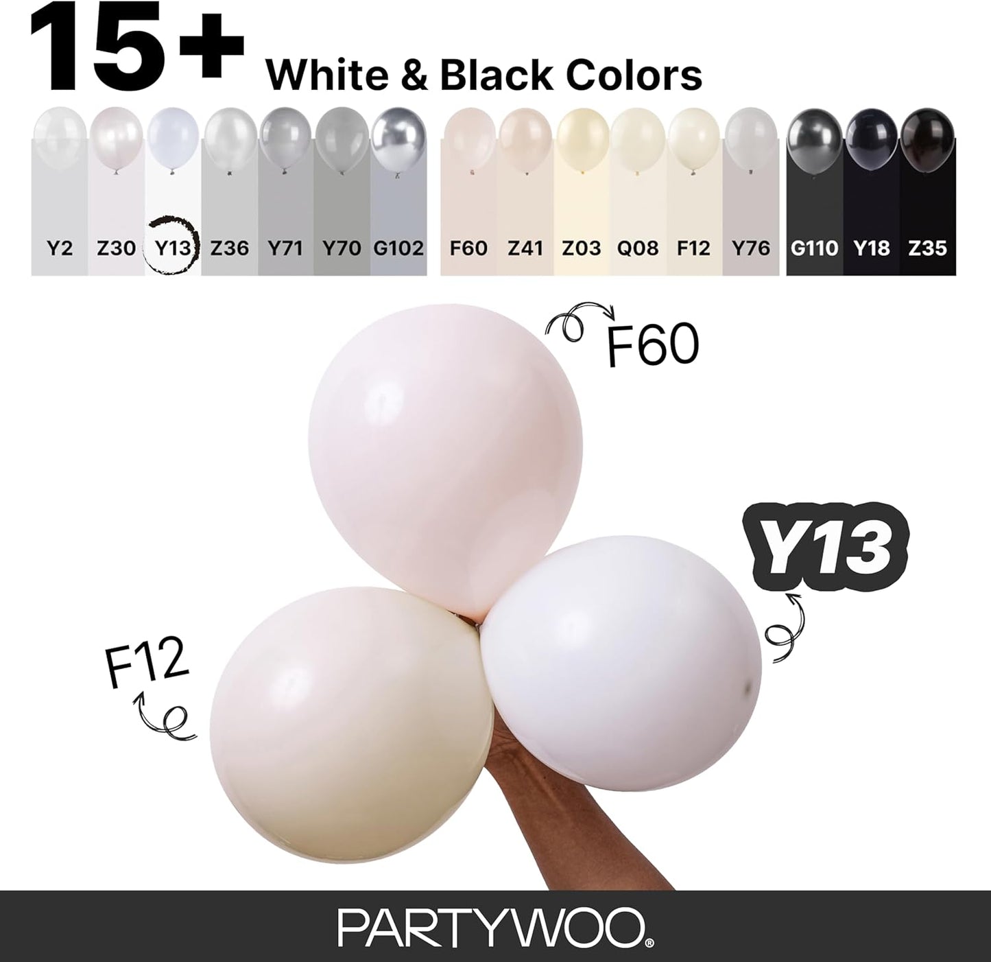 White Latex Balloons - 155pcs Matte White Balloon Arch Kit | 18", 12", 10", 5" for Weddings & Parties