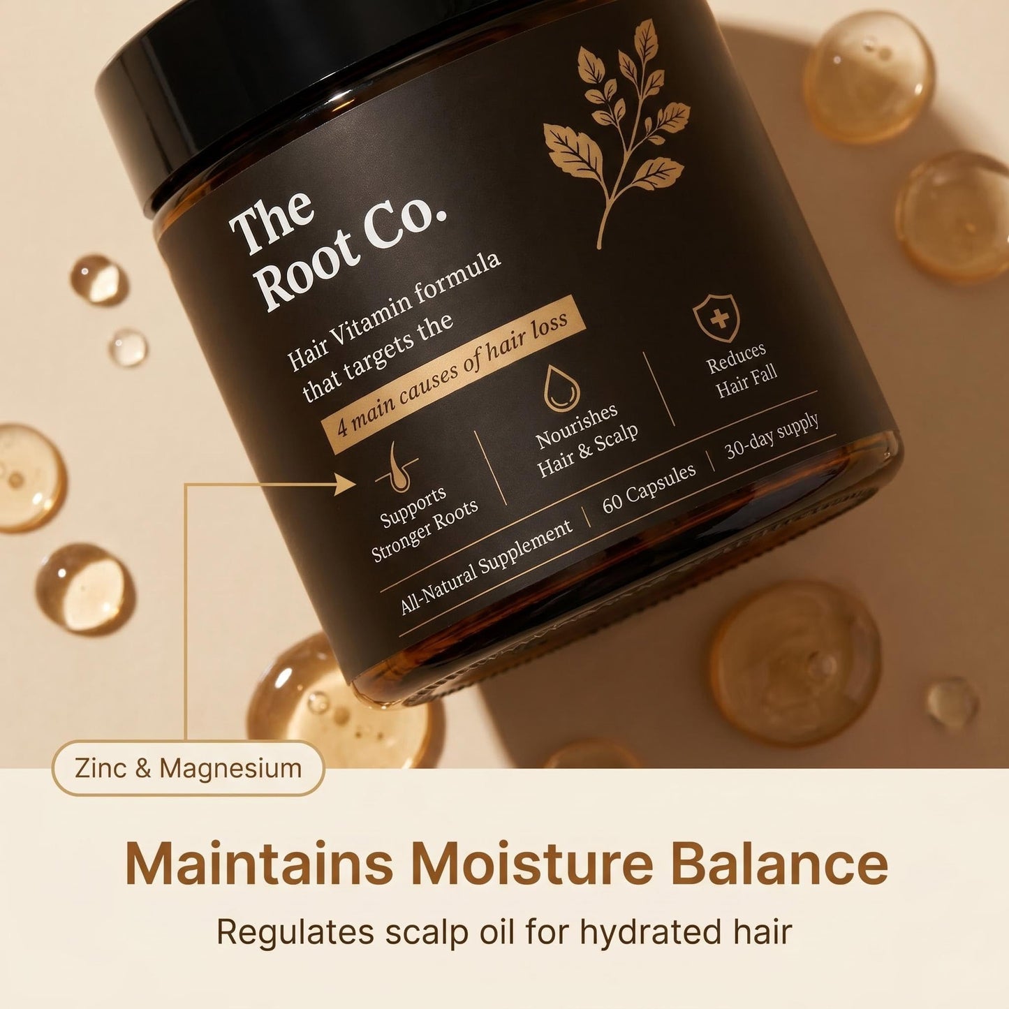 Breakthrough Hair Vitamins, Hair Vitamins for Women, Zinc, Magnesium B3, and B5,Hair Growth Supplements, Increasing Nutrient and Oxygen Delivery to Starving Follicles - 60 Capsules
