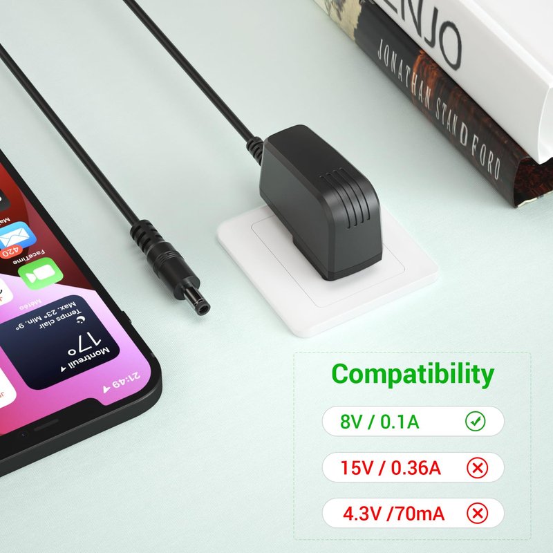 NFGEKT 8V Shaver Charger Compatible with Philips Norelco Multigroom HQ840 3000 Series MG3750 MG3750/50 MG3750/10 MG3750/60 MG3760 MG3760/50 Shaver Power Supply Cord Charger