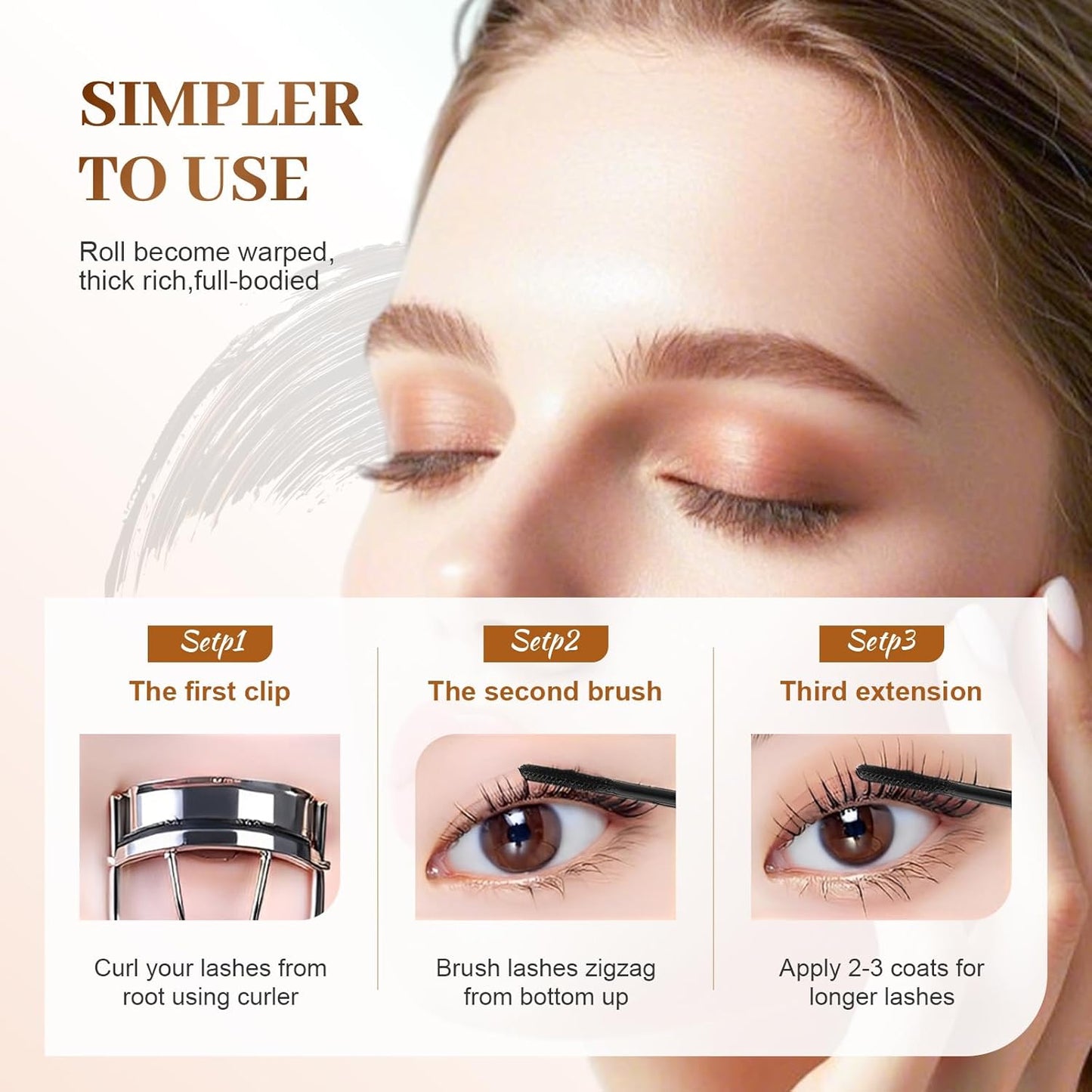 LECDOA Mascara for Older Women | Thickening & Lengthening | Waterproof, Non-Clumping, Black