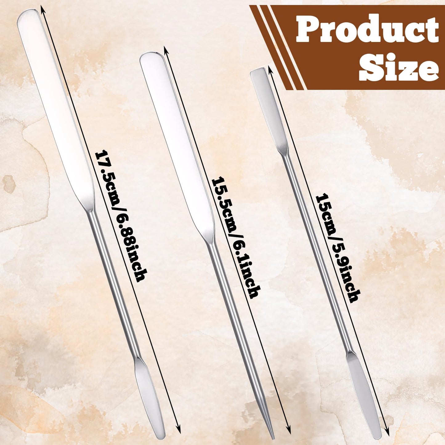3 pcs Foundation Spatula Makeup Spatula Stainless Steel Professional Makeup Spatulas for Even Application of Foundation Tiny Facial Beauty Palette Mixer Face Cream Applicator Cosmetic Mixing Tool