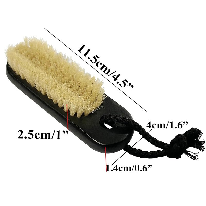 Wooden Nail Brush Cleaner - 100% Natural Boar Bristle | Fingernail & Toenail Scrub for Men, Women & Kids