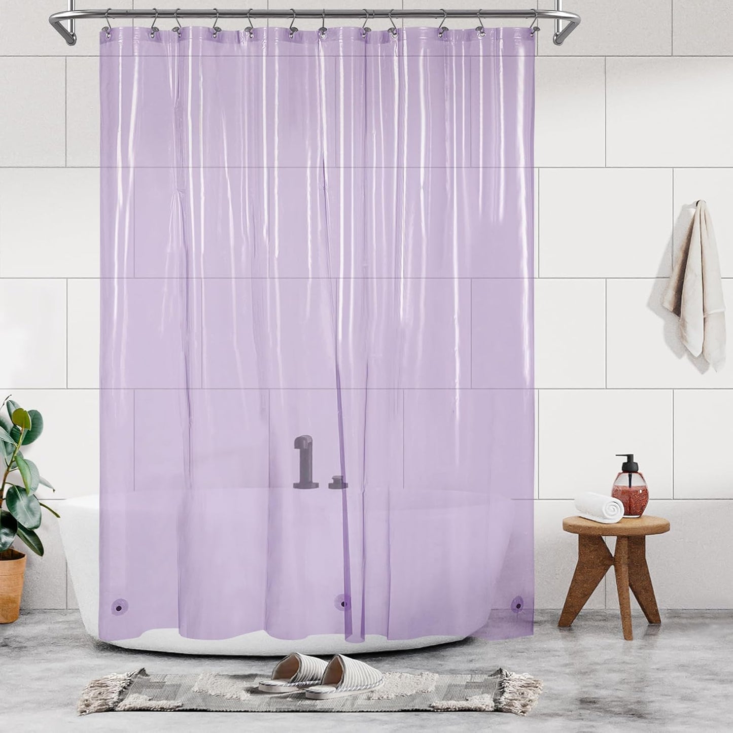 Clear Plastic Shower Liner - Premium Waterproof PEVA Curtain with Rustproof Grommets & 3 Magnets | Standard Size
