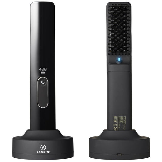 Aberlite Go 2 - Cordless Beard & Hair Straightener - Pain-Free Anti-Scald Comb Tooth - Advanced Ionic Conditioning - Wireless Straightener Heated Brush Comb- for All Beard Types
