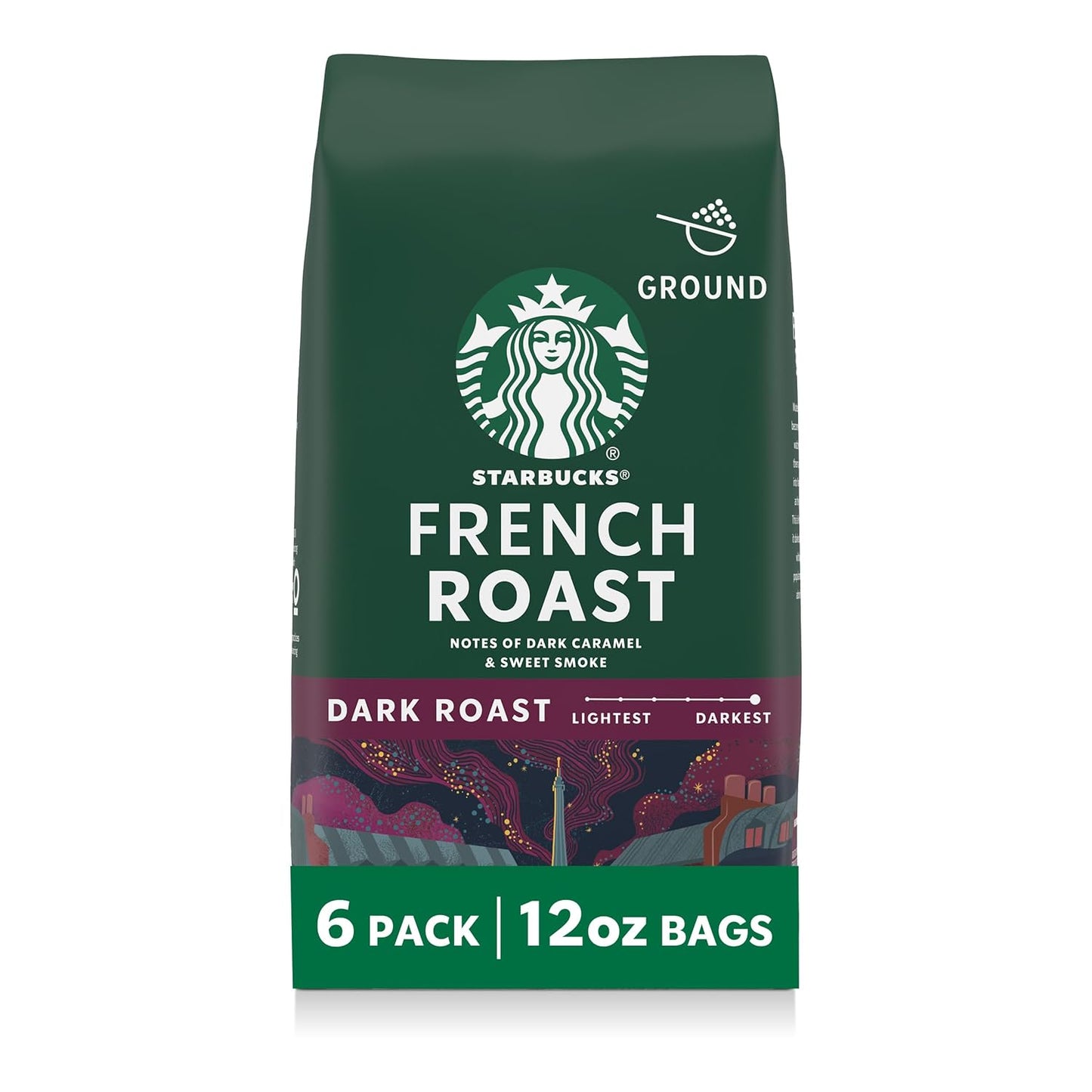 Starbucks Ground Coffee - Dark Roast Italian Blend | 100% Arabica, 18 oz Bag