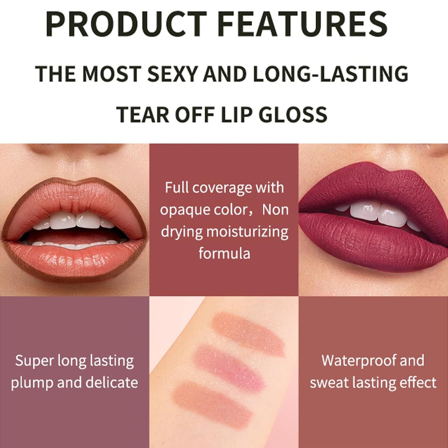 Peel Off Lip Stain Tattoo Set - Waterproof Matte Lip Liner Pencil | 3 Colors, Transfer-Proof Removable Formula