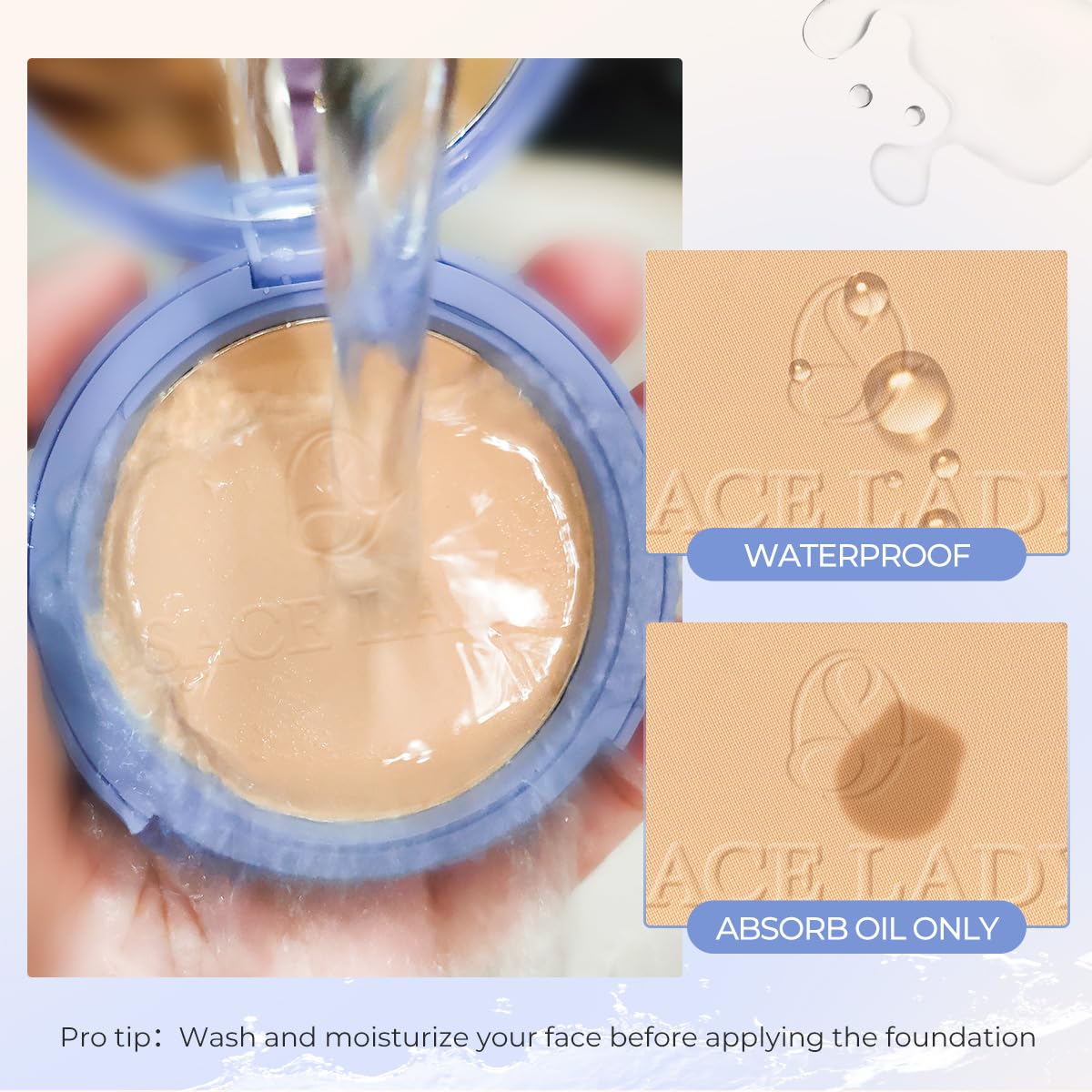 SACE LADY Face Powder Waterproof Sets Makeup, Controls Shine, Smooth Fine Lines for Flawless Lightweight Finish, Long Lasting Matte Compact Setting Powder Cosmetics Cruelty-free, 0.35oz (#03)