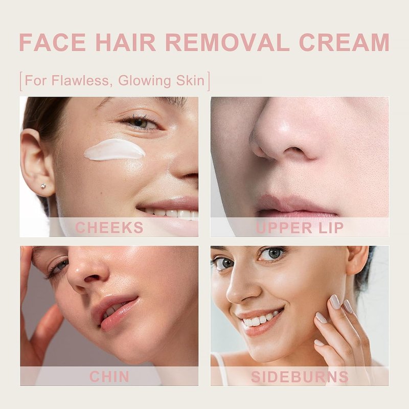 Facial Hair Removal Cream for Women - Flawless Depilatory Solution for Sensitive Skin | 1.69 Fl Oz