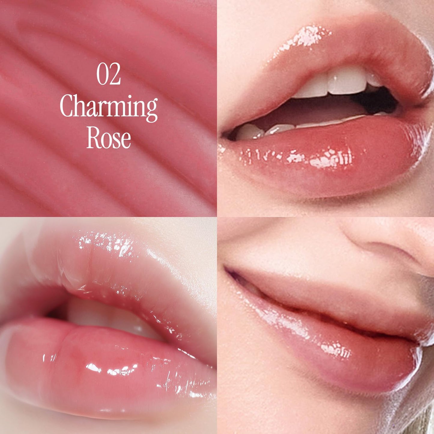 LOVB LOVB Crystal Dewy Lip Gloss | Lightweight & Non-Sticky | High-Shine & Long-Lasting | Hydrating Korean Lip Care Gloss | 0.17 oz. (02 CHARMING ROSE)