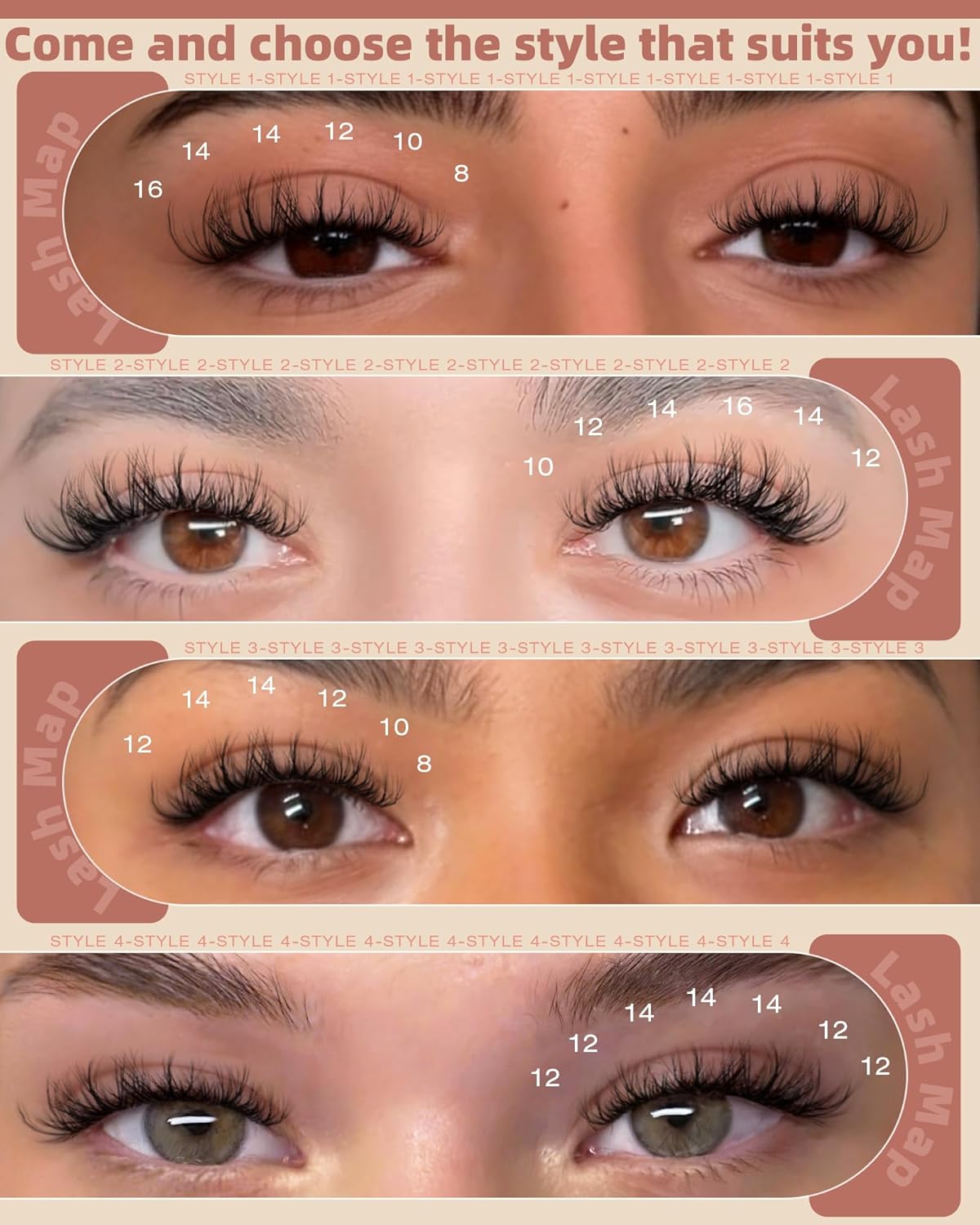 Spider Lash Clusters - Wispy Eyelash Extensions for Natural Look | DIY 8-16mm D Curly Individual Lashes