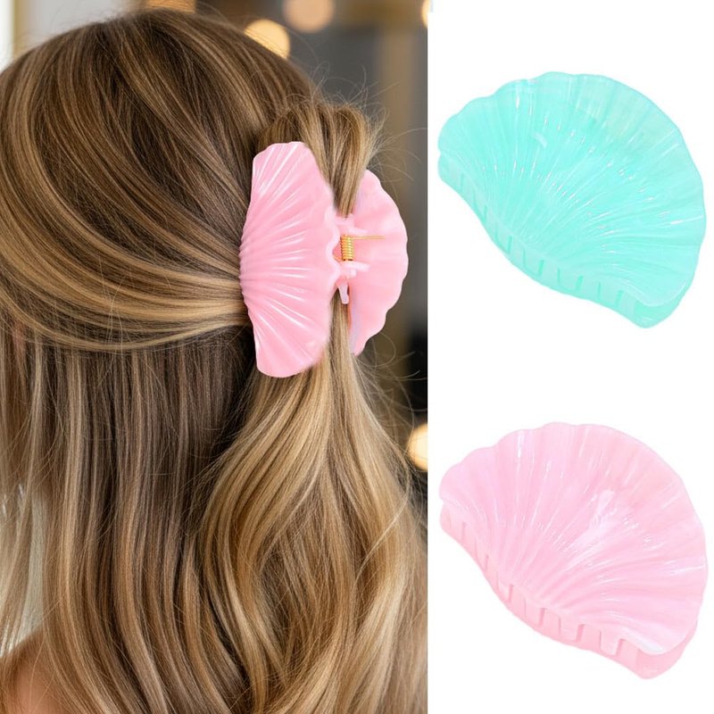 Shell Hair Claw Clips for Women - Mermaid Beach Hair Accessories | Pack of 2, Color A