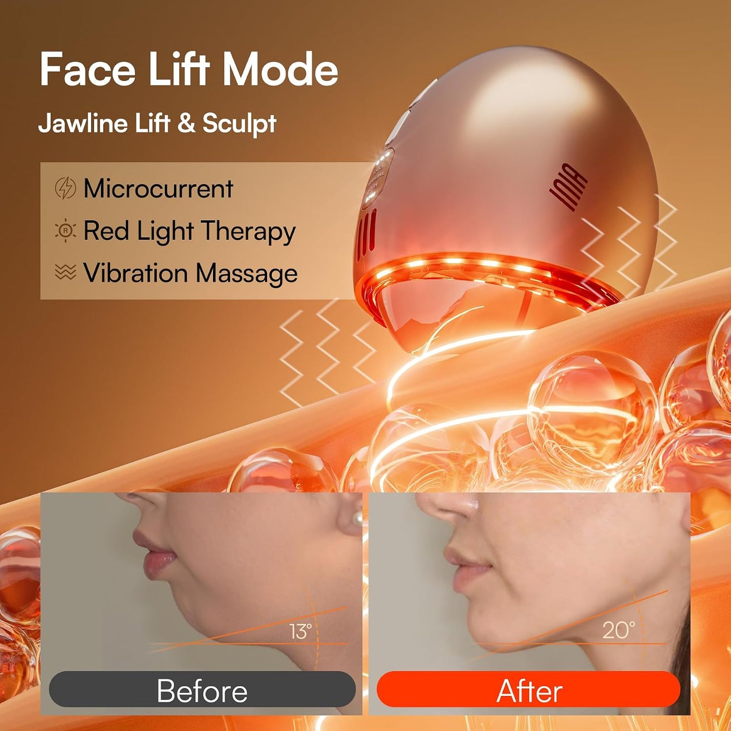 7-in-1 Red Light Therapy Gua Sha Facial Massager - Thermal & Cryo Modes for Puffiness & Firming