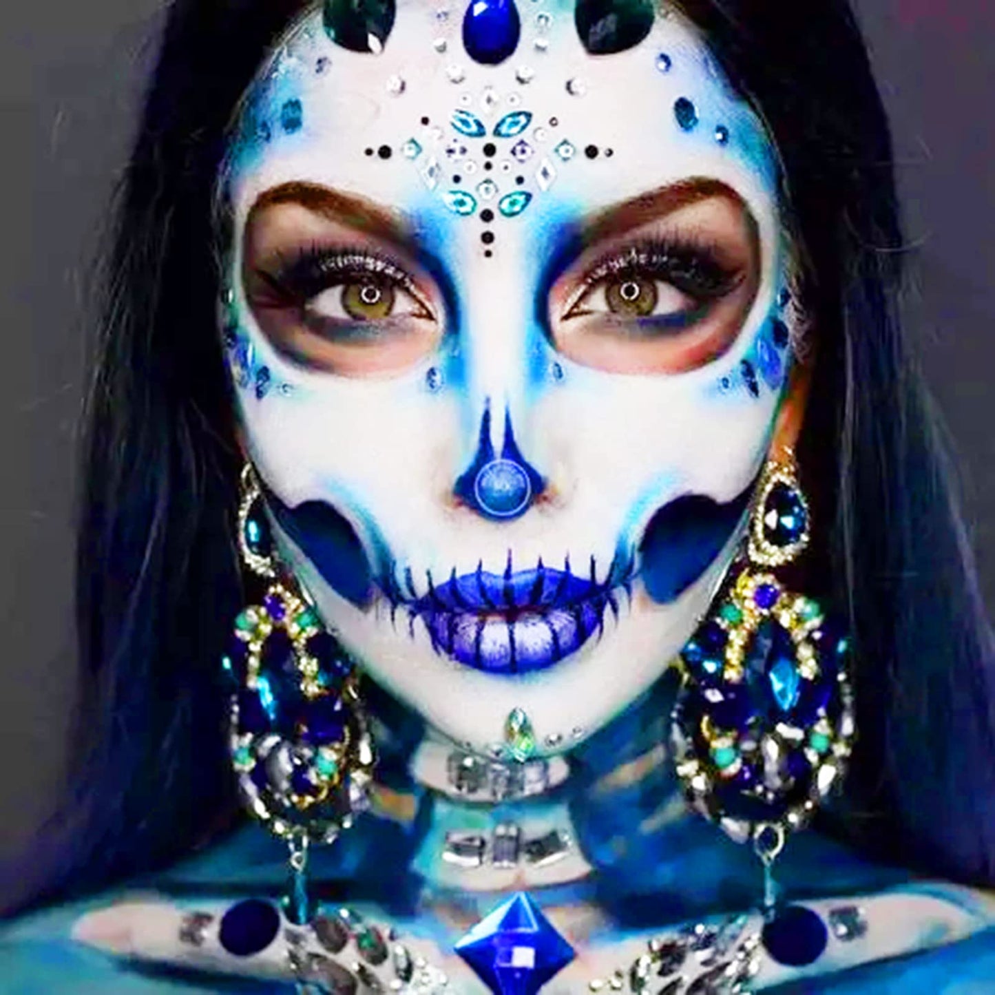 MEICOLY Royal Blue Face Body Paint Stick(1.06 Oz),Scary Clown Makeup,Waterproof Blue Eye Black Baseball/Softball/Football,Face Paint Stick for Halloween,Smurf Mystique Cosplay,Avatar SFX Makeup