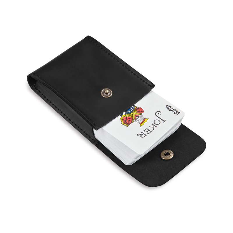 MAKYN Playing Card Case, Leather Case for Board Games, Playing Card Holder, Card Deck Holder (Black)