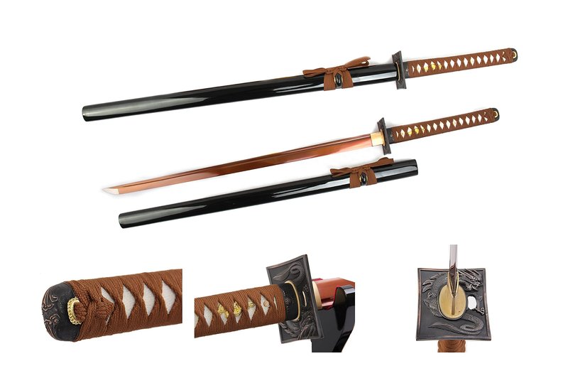 Snake Eye Tactical Classic Handmade Katana Sword Samurai Sword with Wooden Stand. (0595)