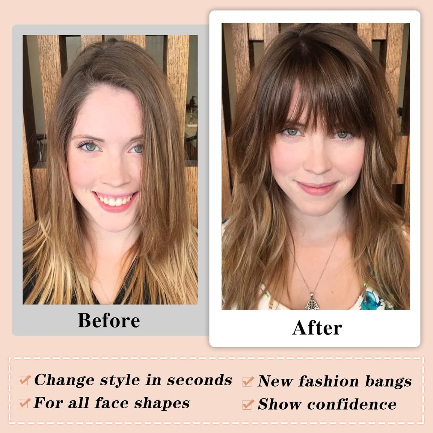 Bangs Hair Clip - 100% Real Human Hair Extensions | Natural Black Wispy Fringe for Women