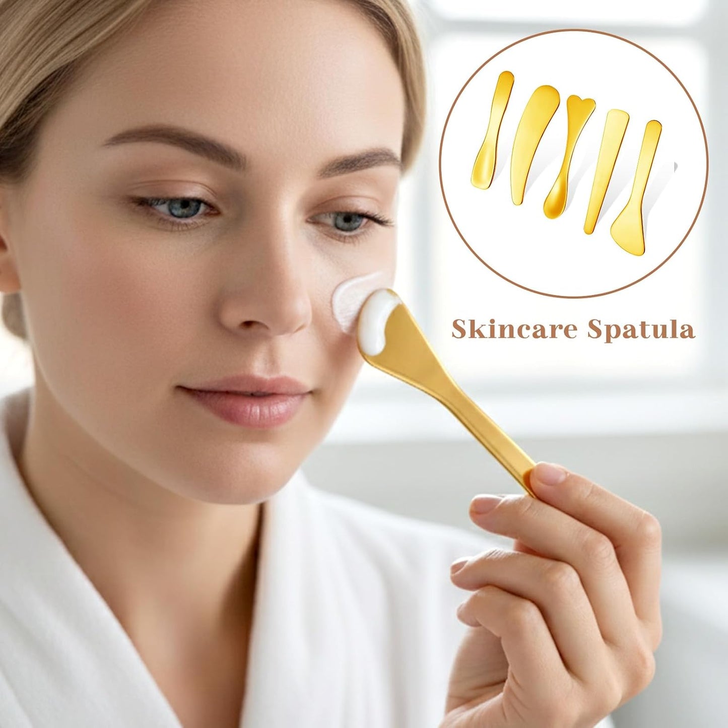 Mini Cosmetic Spatula Set - 5 Metal Makeup Applicators for Skincare | Reusable Stainless Steel Mixing Tools