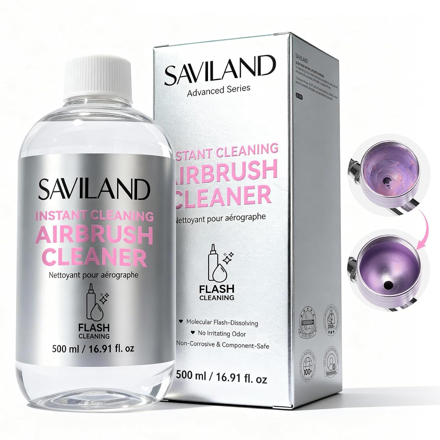 SAVILAND Airbrush Kit - 25 PSI Precision Dual-Mode Airbrush Gun with 0.3mm Nozzle for Nail Art | Portable Makeup Tool