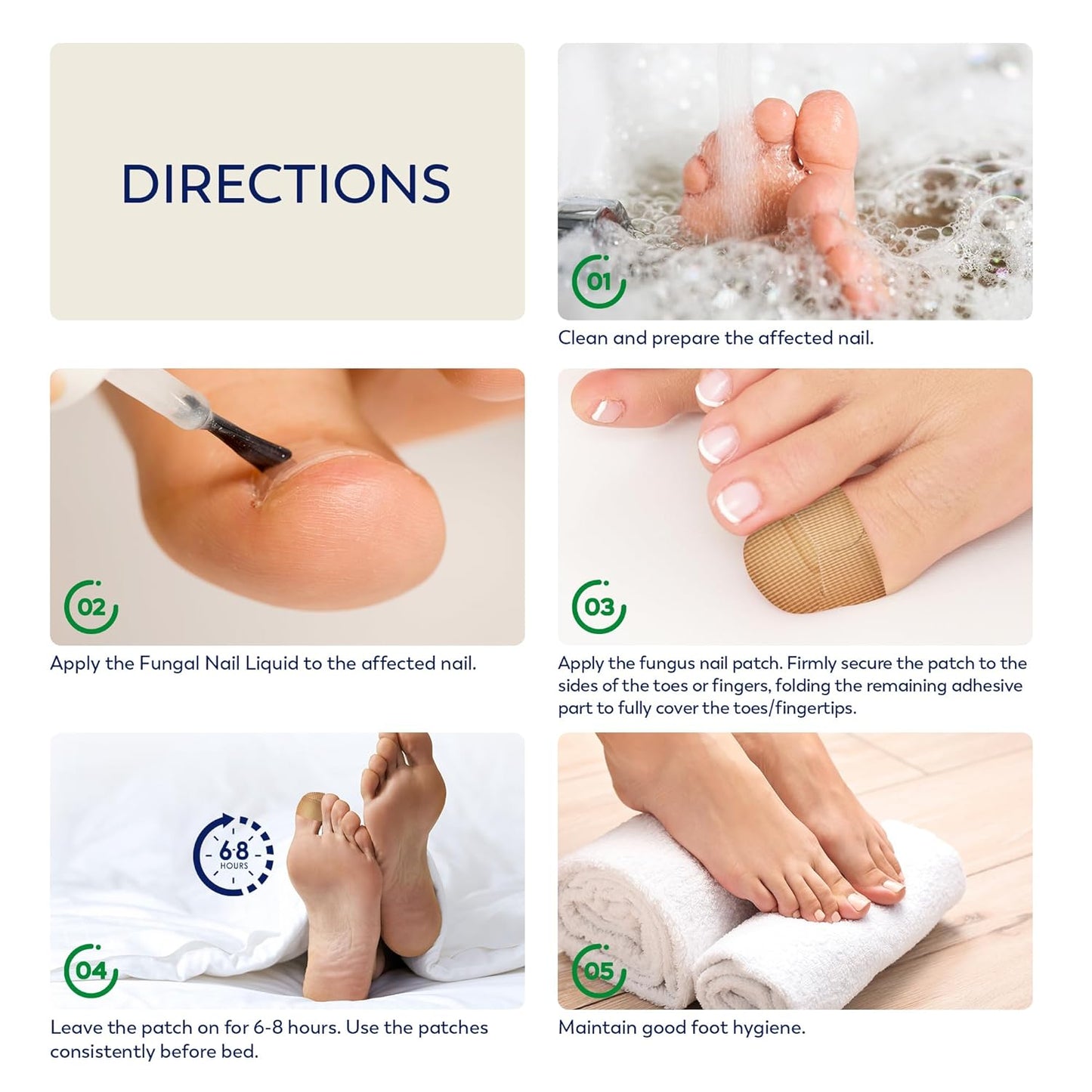 Toenail Fungus Treatment - Extra Strength Hydrogel Patches for Overnight Repair | 32 Medium Patches, Visible Results in 8 Hours