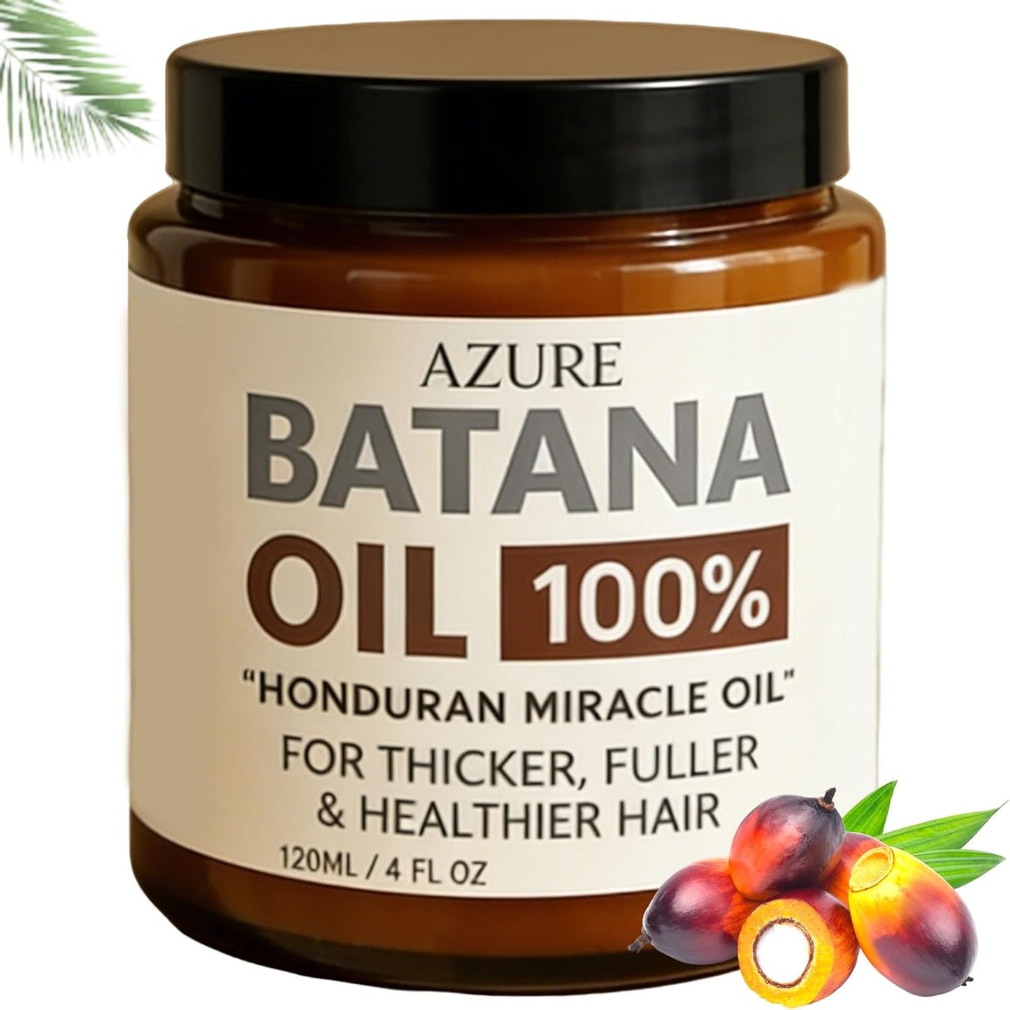 Azure Batana Oil for Hair Growth - 100% Pure Hydrating Oil for Thicker, Stronger Hair | 4 Fl Oz (3-Pack)