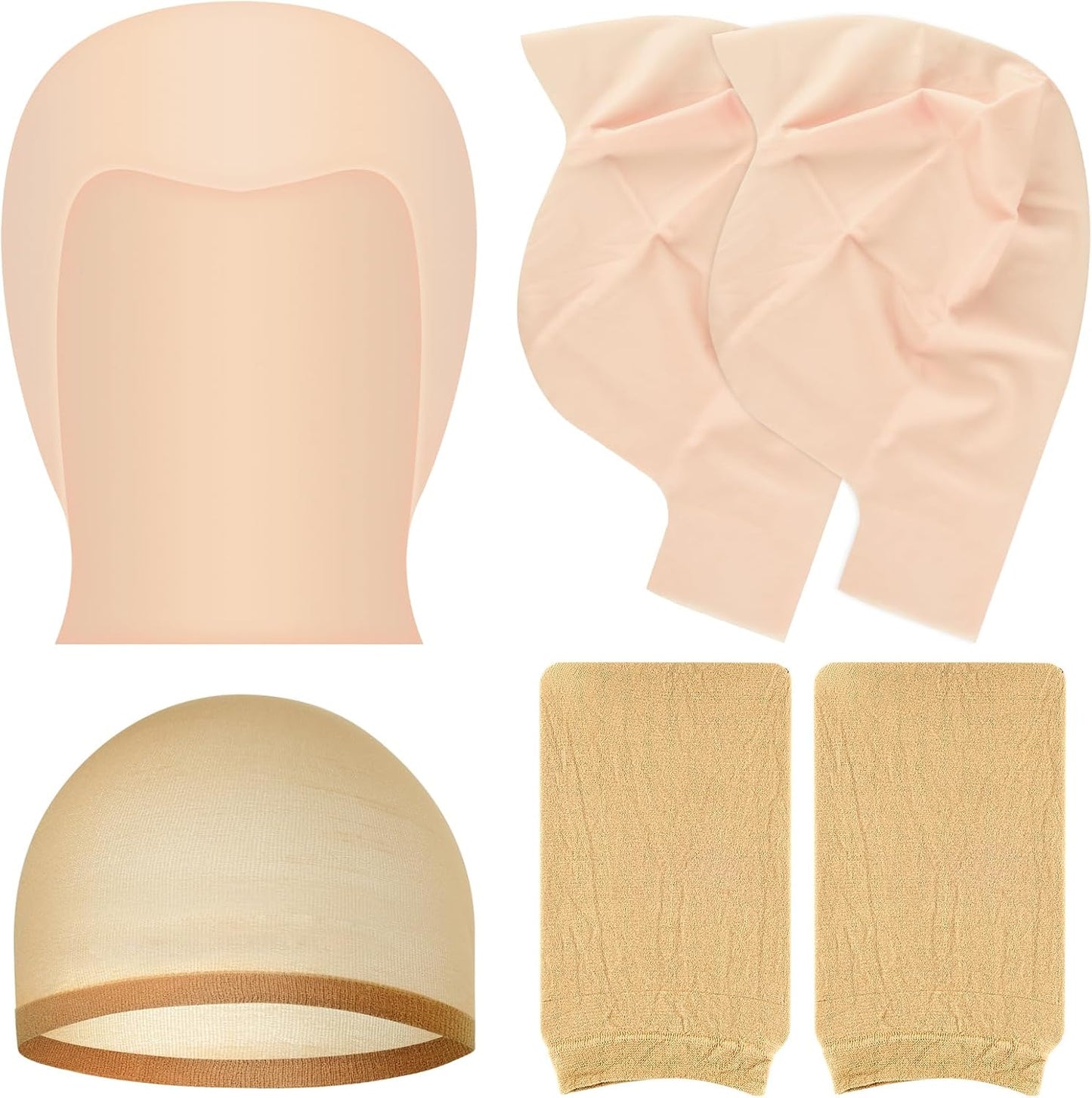 Halloween Bald Cap for Women - Latex Makeup Head Caps for Costume Parties | 2/4/6/8 Pack