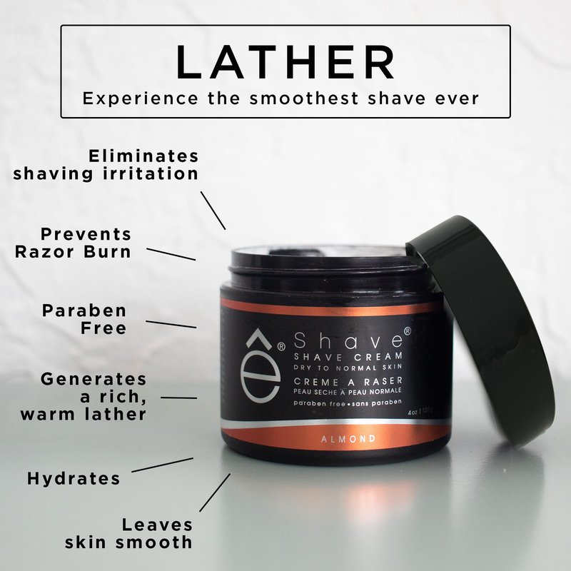 eShave Shaving Cream for Men, Lavender, prevents shaving irritation and razor burn, generates a rich lather for a soft, silky, Smoothest Shave