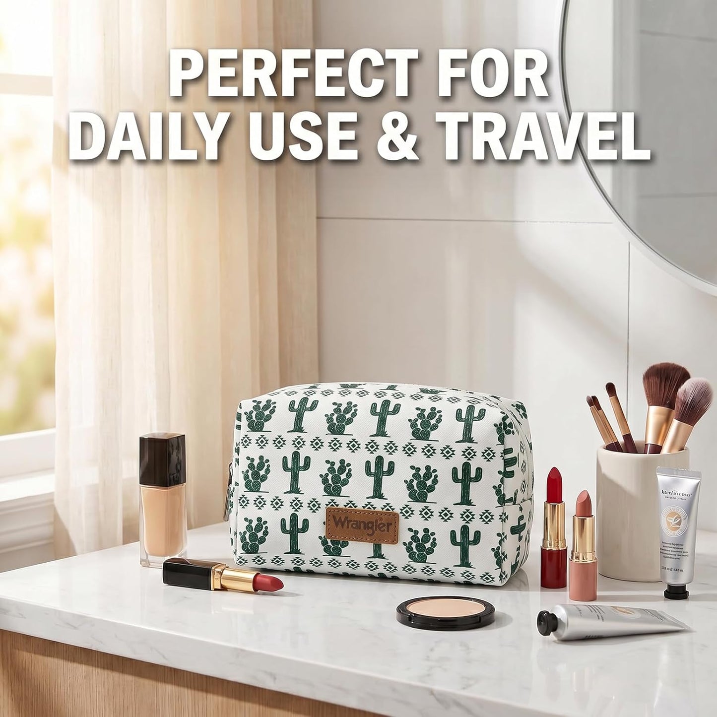 Travel Makeup Bag - Waterproof Cosmetic Pouch for Women | Large Toiletry Organizer