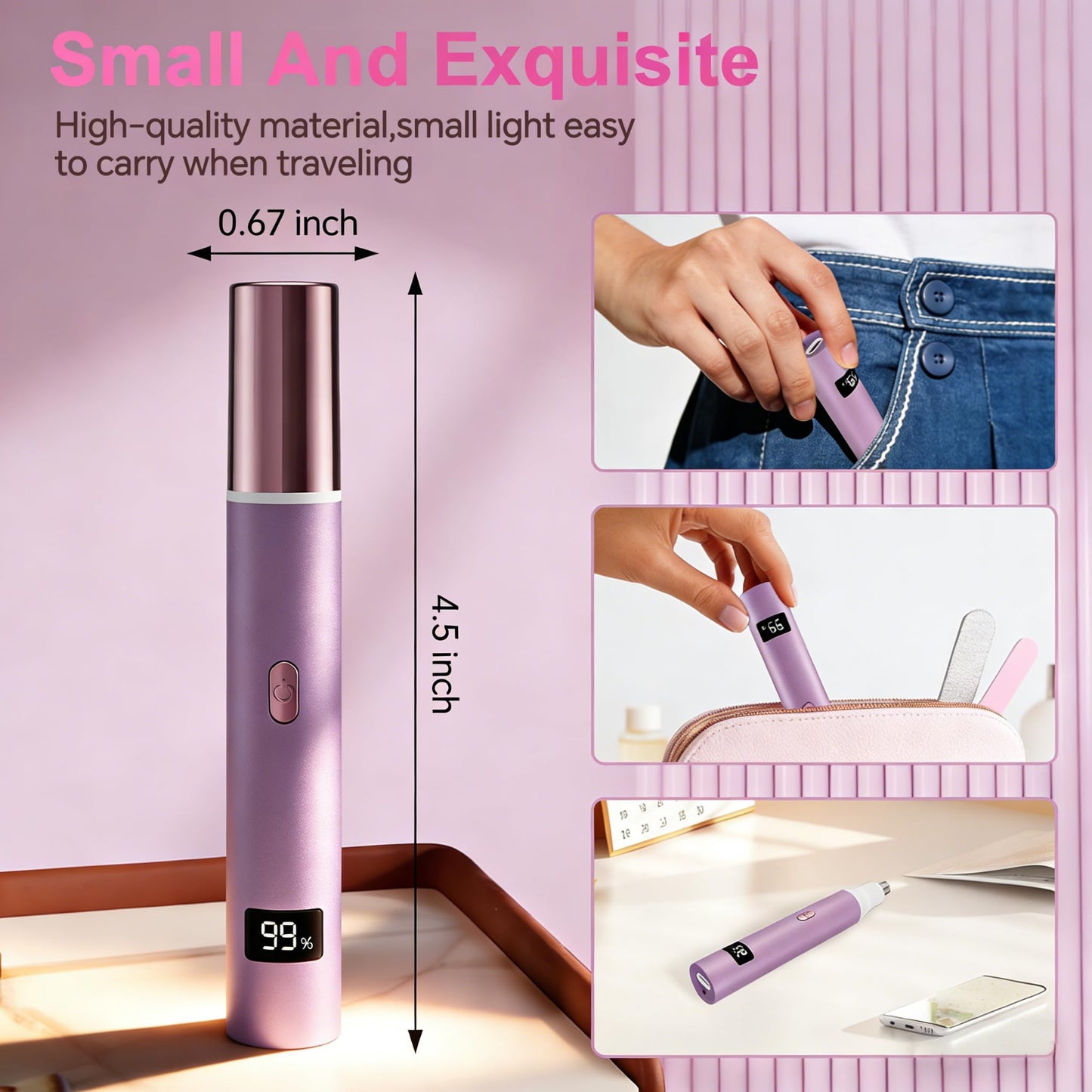 RUIM Electric Nose Hair Trimmer for Women, 4-in-1 Painless Facial Grooming Kit with Eyebrow Trimmer, Nose & Ear Trimmer, Facial Shaver - USB-C Rechargeable, Waterproof, LED Display