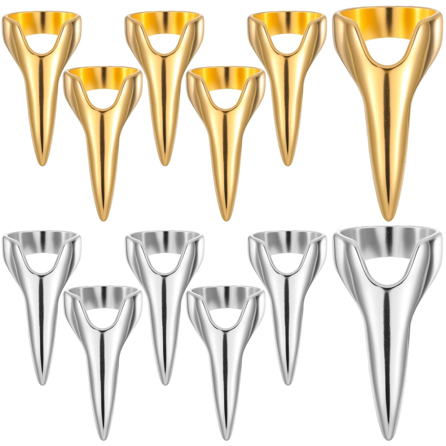 Hadnves 12 PCS Braiding Aid Hair Parting Ring Metal Finger Hair Quick Parting Selecting Sectioning Tool for Women Hairs stitch Braiding Curling Extension Halloween Cosplay Salon Holiday Party Use