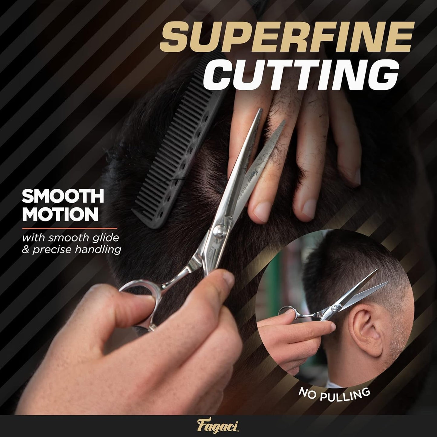 Professional Hair Cutting Scissors - 5 Inch 440C Steel Blades for Smooth, Precise Cuts | Durable Barber Shears with Elegant Sheath