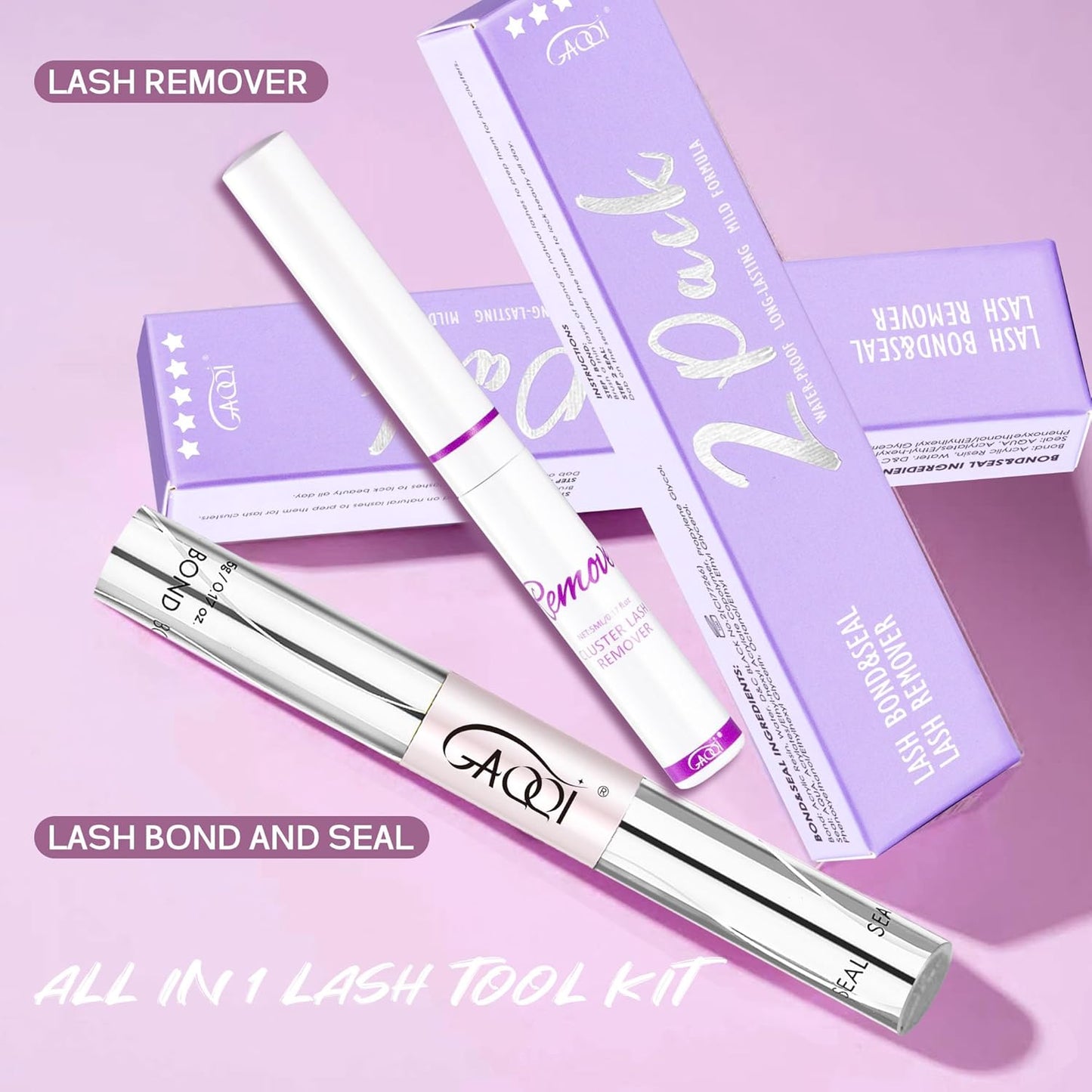 Lash Bond and Seal Set - 10ml Waterproof Lash Cluster Glue + 5ml Gentle Remover | Strong Hold for 72 Hours