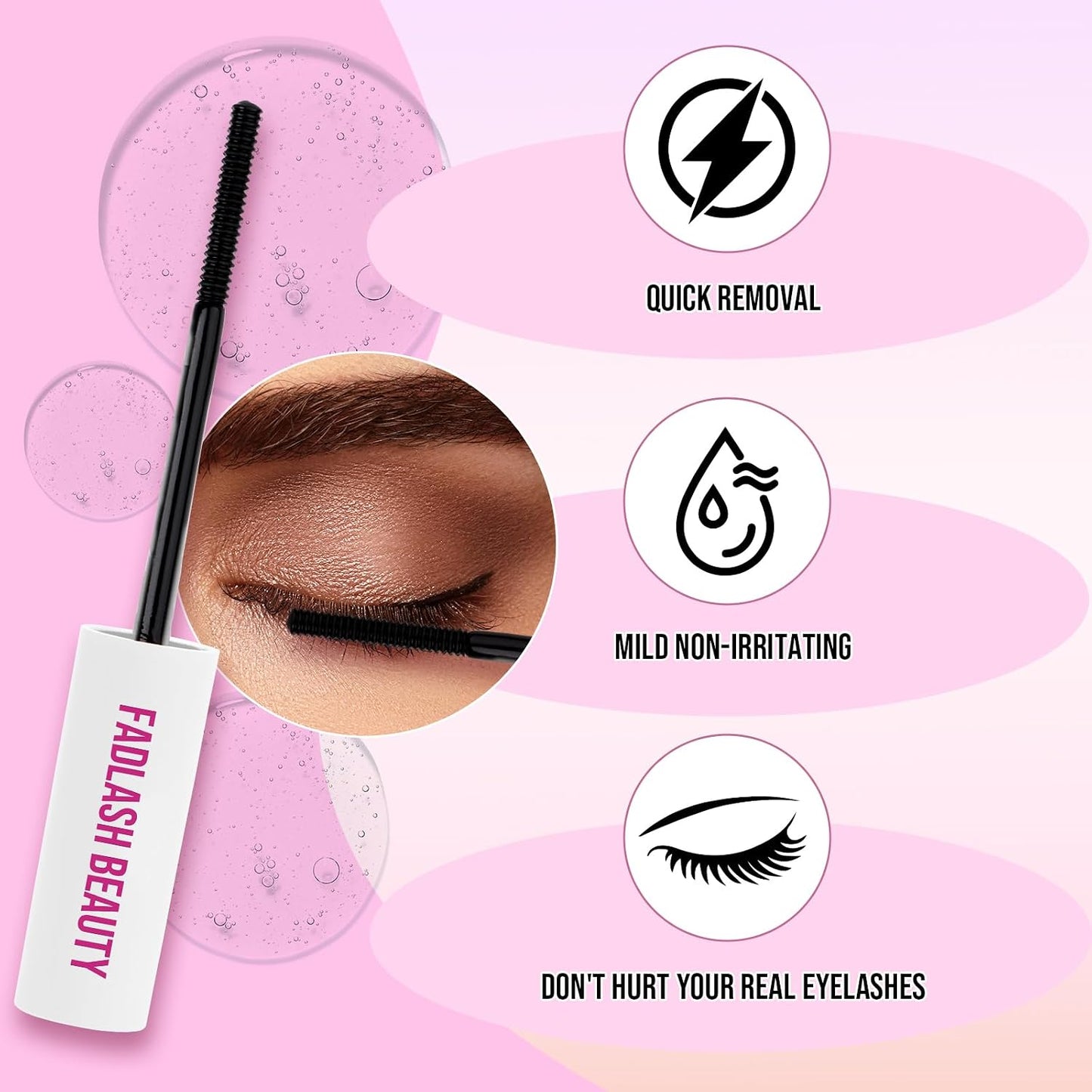 Lash Remover for Cluster Lashes - Quick-Dissolving, Gentle Formula | 5ml Clear Eyelash Extension Remover