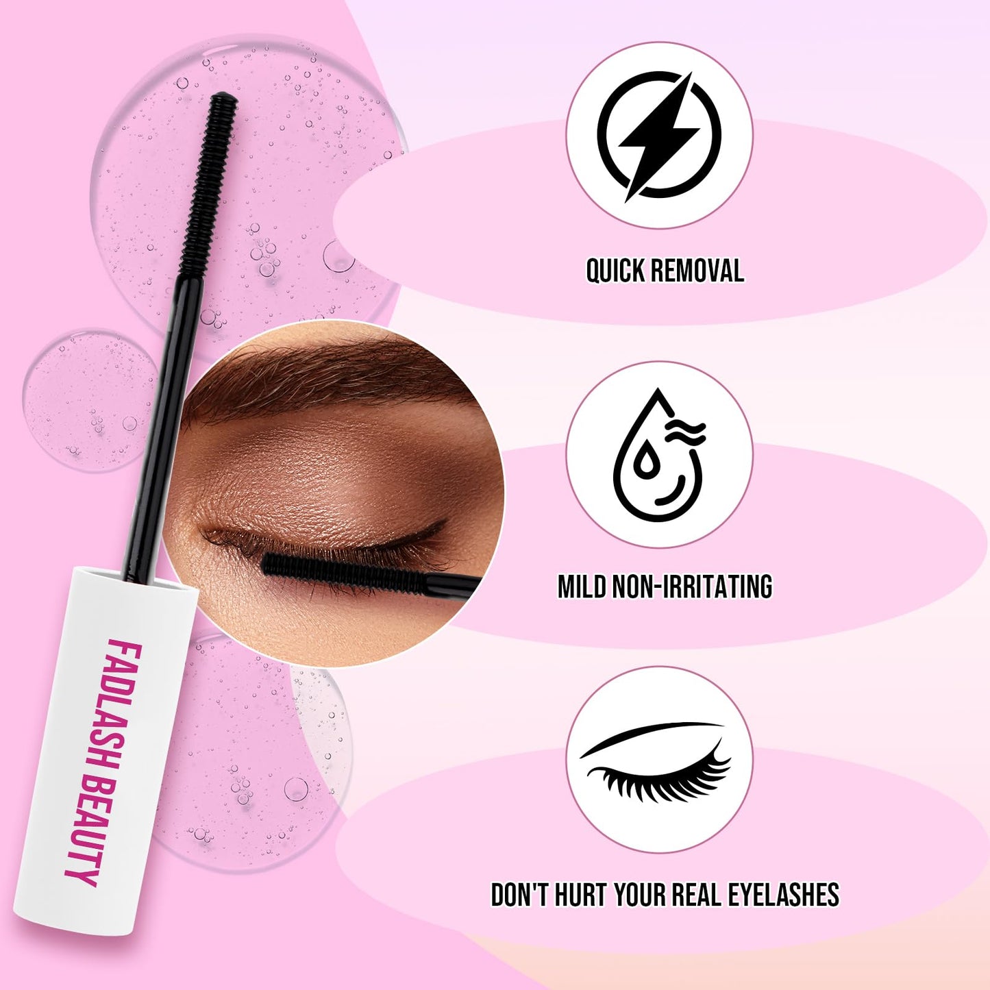Lash Remover for Lash Clusters DIY Lash Glue Remover Dissolves Quickly Gentle and Low Irritation Clear Lash Extension Remover Eyelash Extension Remover Self Use at Home, 5ml