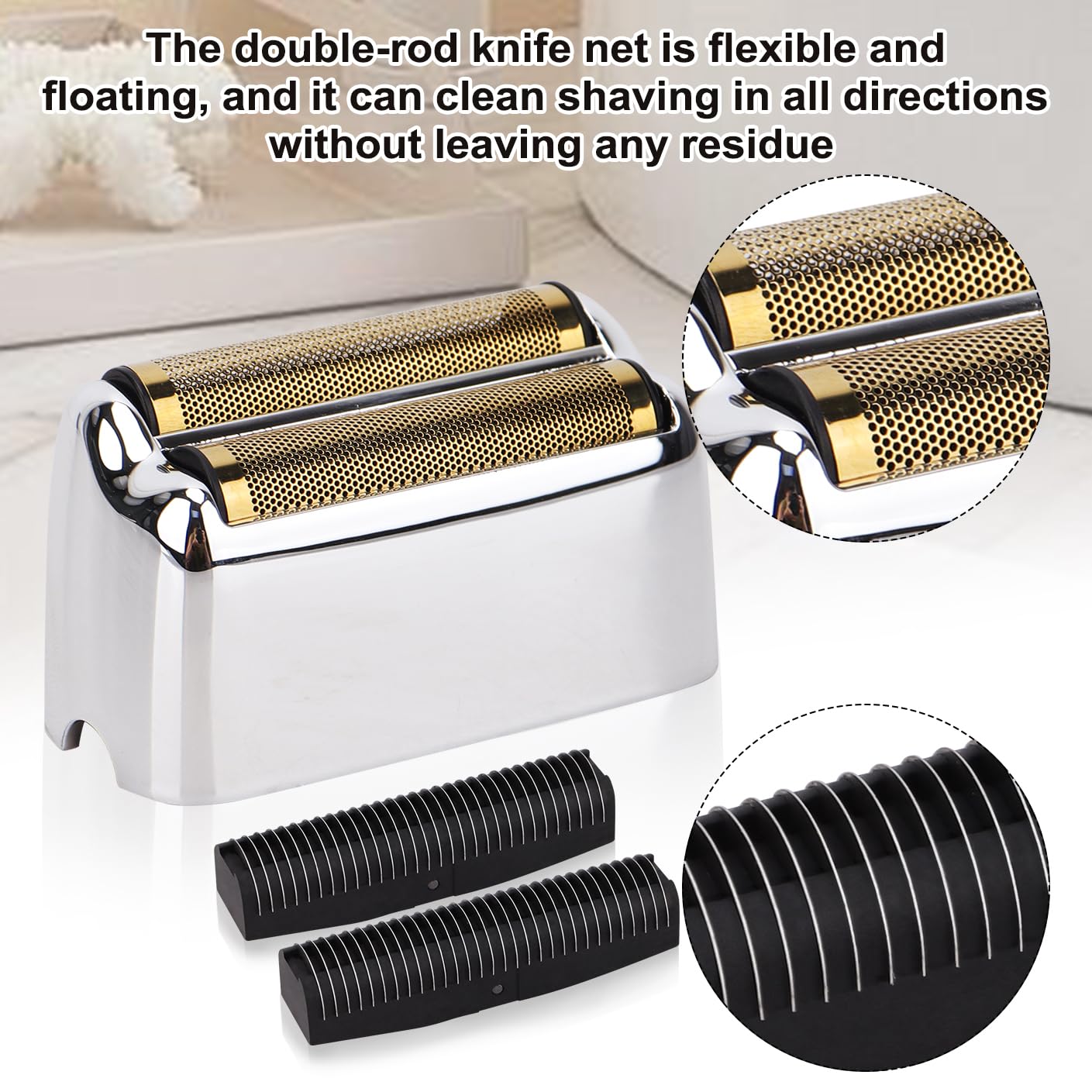 Replacement Foil and Cutters head Compatible with BaBy*lissPRO Double Foil Shaver, Replacement Foil Compatible with BaBy*lissPRO trimmer FXFS2 Shaver,2 PACK (Silver)