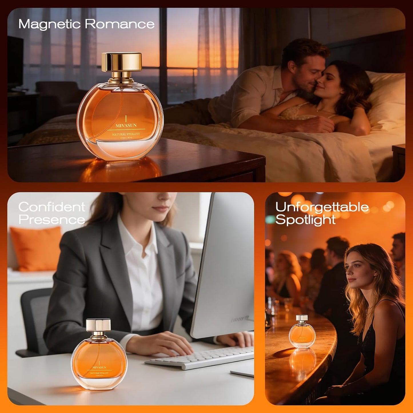 MivaSun Luxury Eau de Parfum - Long-Lasting Floral Fruity Fragrance for Women | 100ml/3.4 fl.oz, Elegant Date Night Scent