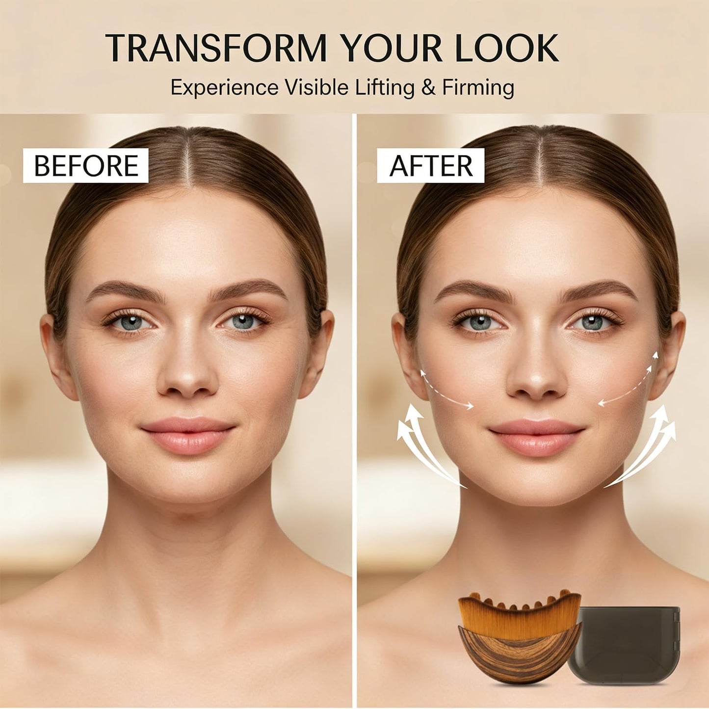 Kojiva Lymphatic Face Brush - Contour & Sculpting Tool for Facial Drainage | Reduces Puffiness & Double Chin
