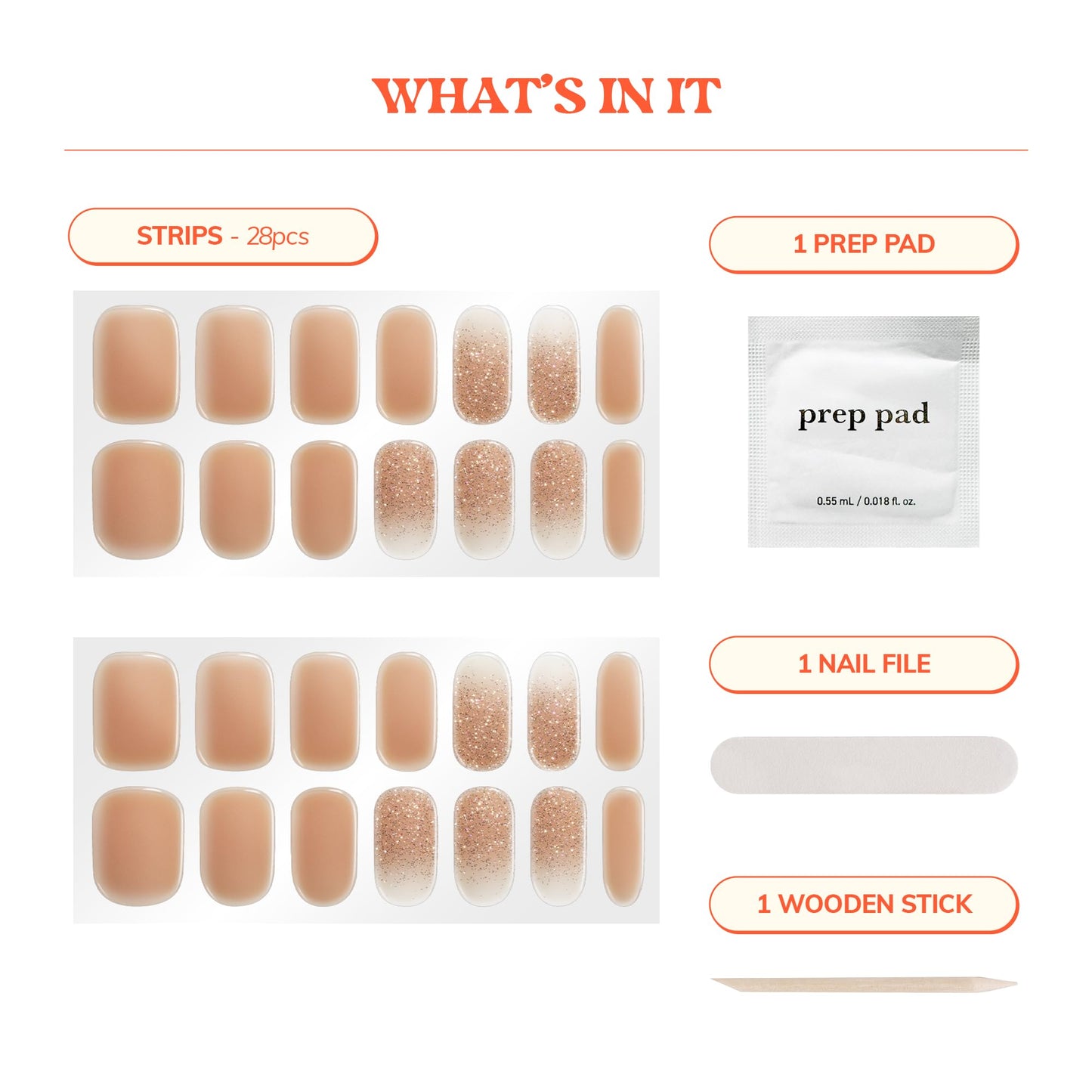 Heyhae Semi Cured Gel Nail Strips Salon Quality - Hey, Silent Night Sparkle
