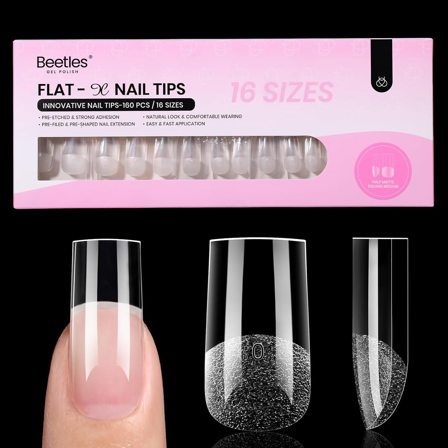 Beetles Nail Glue Gel - Super Strong 2Pcs 20g for Acrylic & Press-On Nails | Clear Summer Nail Art