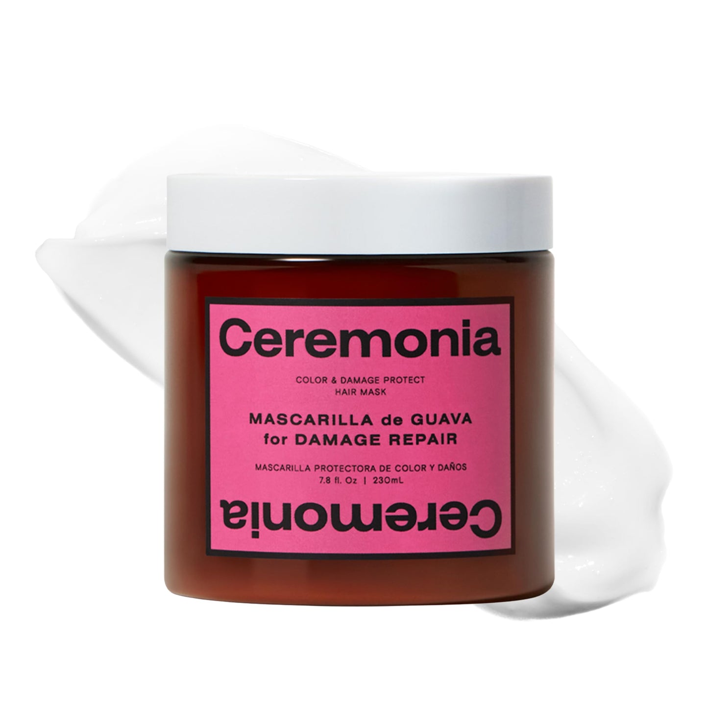 Ceremonia Guava Color & Damage Protect Hair Mask | Moisture Replenishing Treatment for Damaged Hair & Split Ends | Heat & UV Protection, 7.8 fl oz