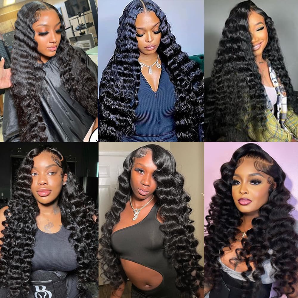 Loose Deep Wave Bundles Human Hair Black Bundles Human Hair 310g 24 26 28 Inch 3 Bundles Mixed Length Brazilian Virgin 1b Color Bundle Hair Extensions