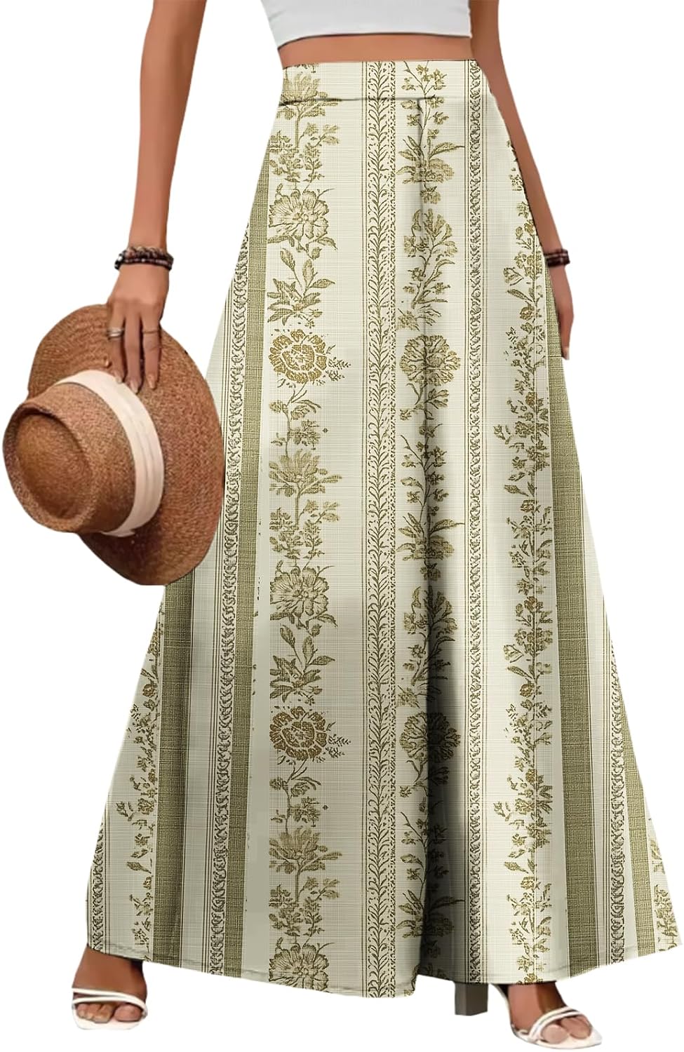 ZOCAVIA Women's Boho Wide Leg Pants - Lightweight High Waisted Palazzo Trousers with Pockets | Summer Casual Style