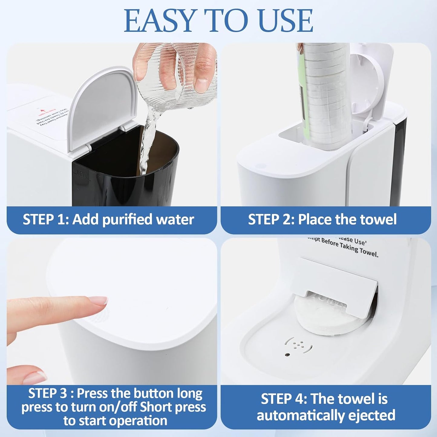 Face Towel Warmer with Voice Alert - Fast 5-Second Heating & 55°C Temperature Control | Includes 20 Compressed Towels