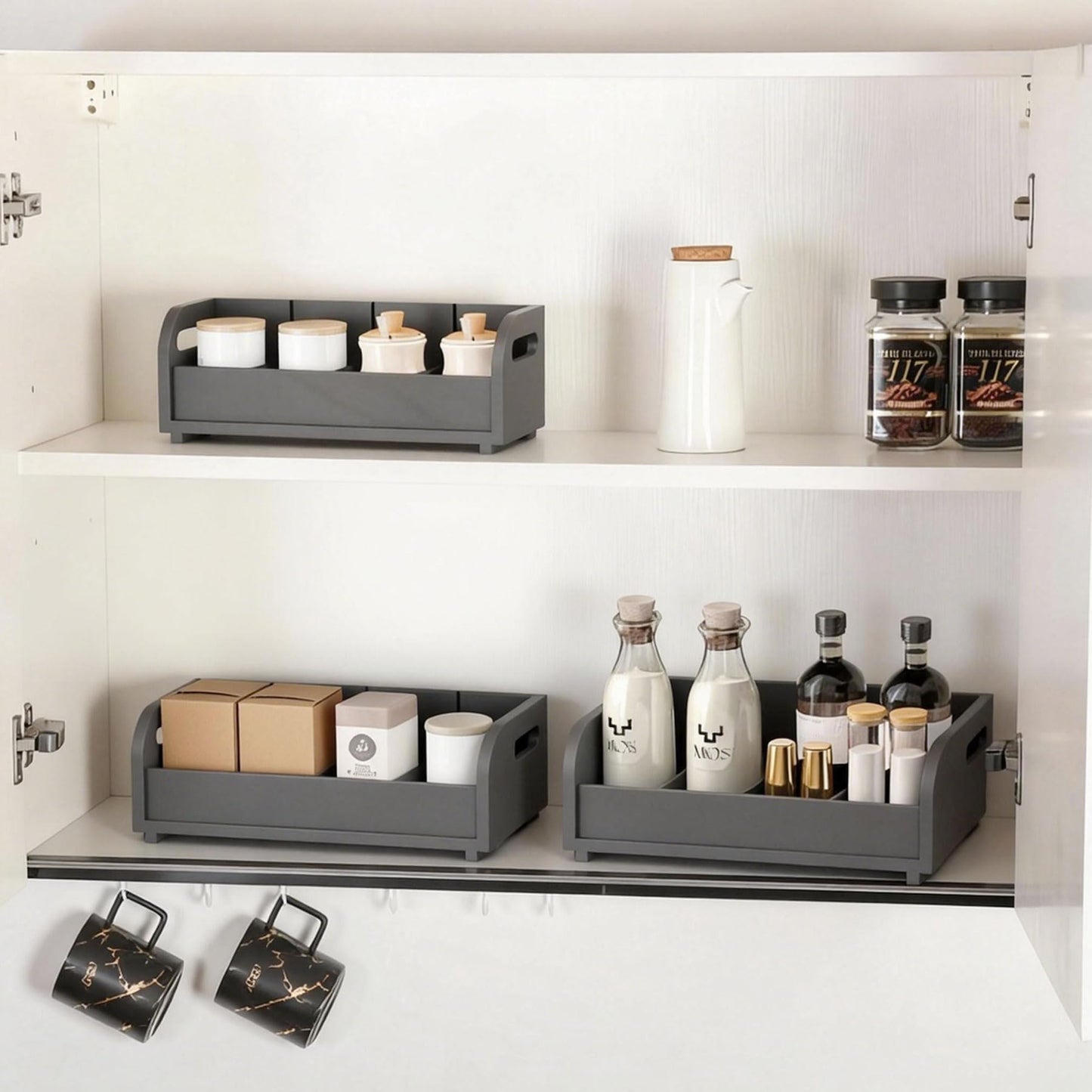 3 Layer Stackable Tea Bags Organizer,Bamboo Tea Organizer Display Rack,Large Capacity Tea Storage Box to Pantry,for Pantry Kitchen Office Coffee Station Restaurants Bars (black)
