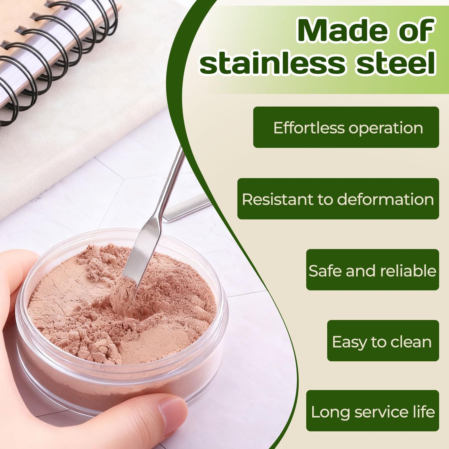 Stainless Steel Lab Spatula Set - Double-Ended Micro Spatulas for Mixing Cosmetics | 3 Pieces