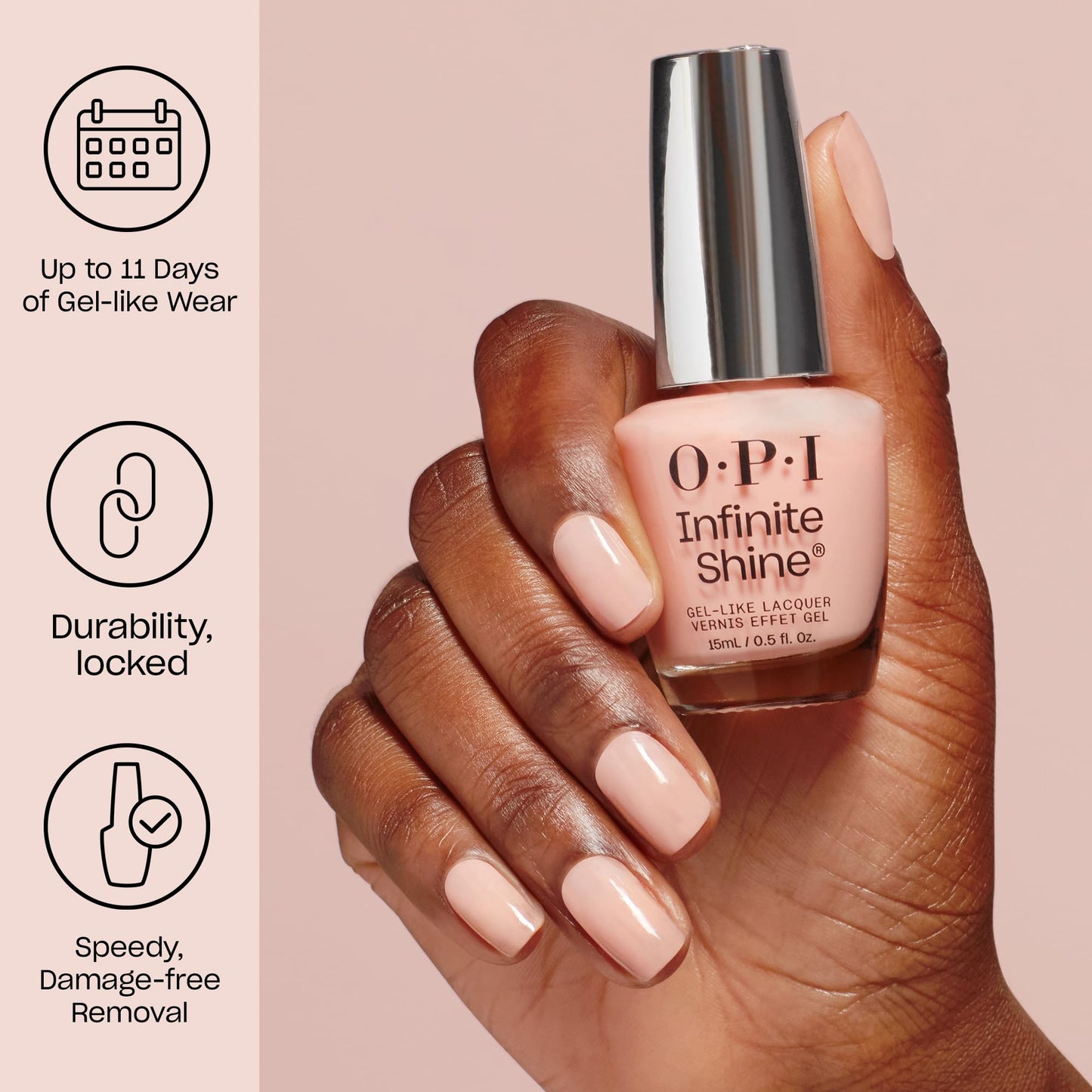 OPI Infinite Shine Cajun Shrimp | Opaque Bright Coral Red Crème Long Wear Gel Like Nail Polish | Vegan, Long Lasting, Streak Free