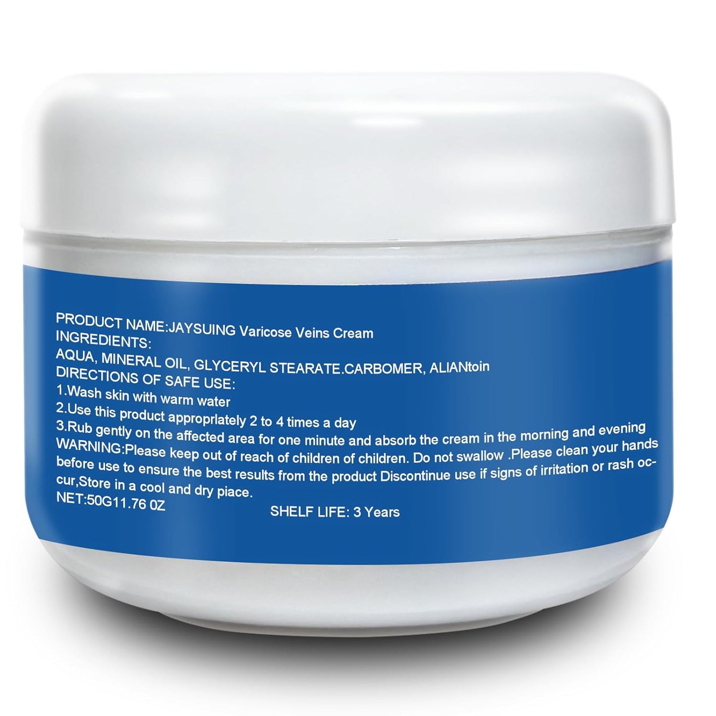 Varicose Veins Cream - Natural Treatment for Spider Veins & Heavy Legs | Refreshing Non-Sticky Formula, 1 Pack