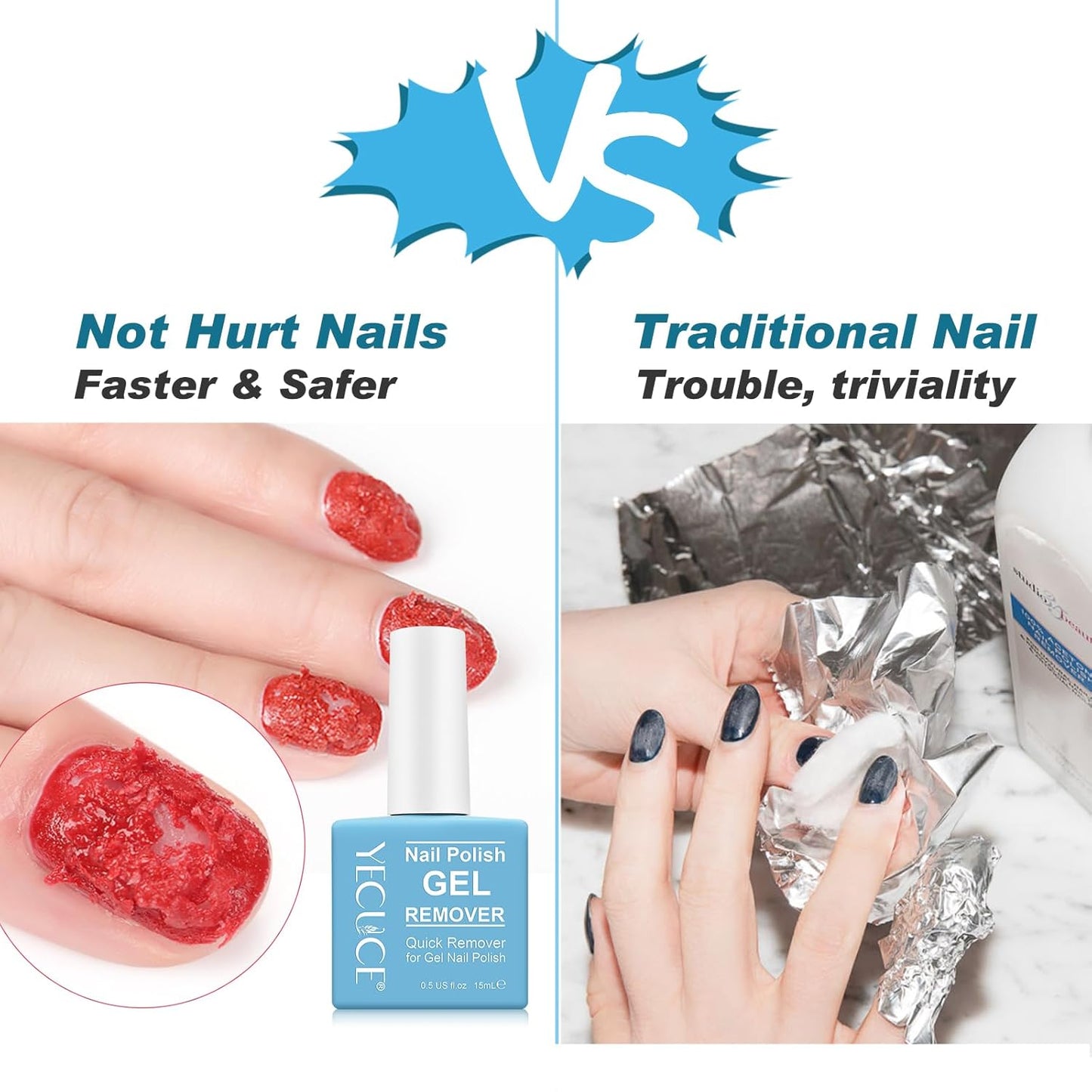 Gel Nail Polish Remover - Soak-Off Formula for Quick & Easy Removal | 15ml, 2-Pack