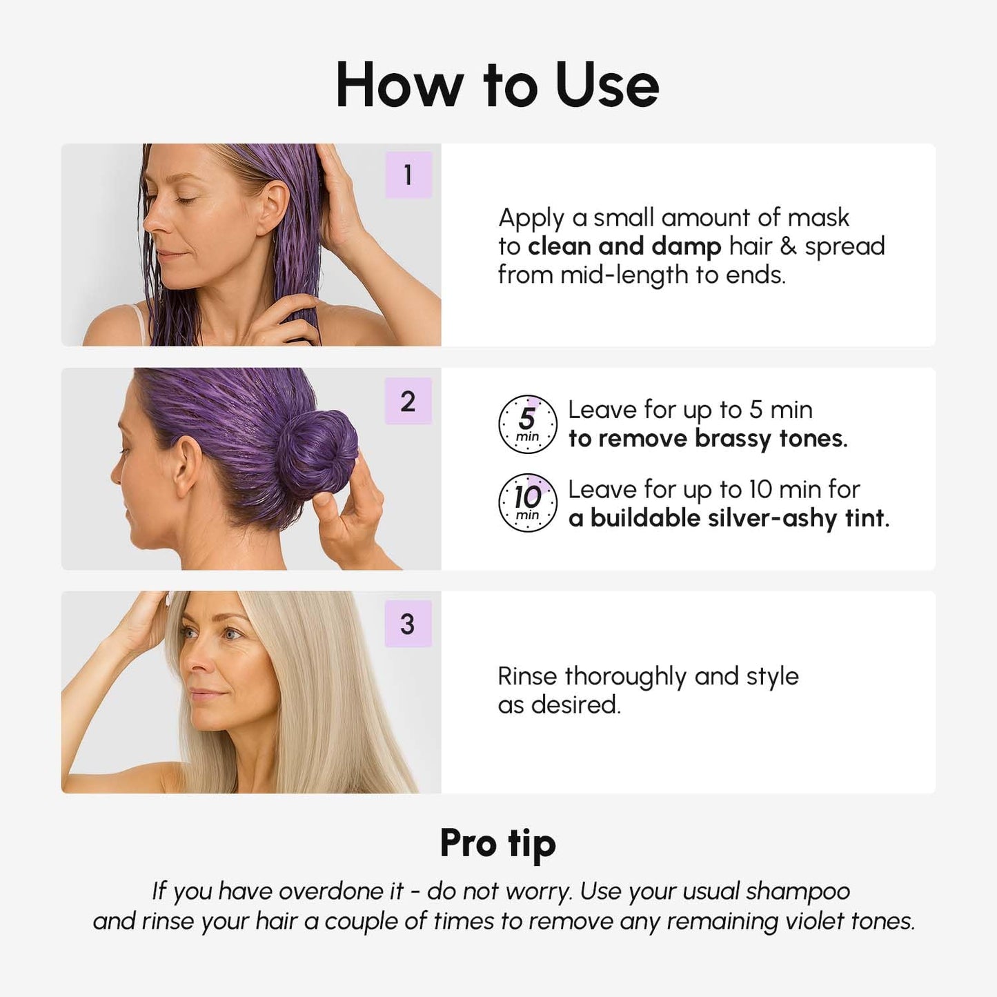 Deep Conditioning Hair Mask for Damaged Hair - Keratin Treatment for Hydration & Repair | 10 Fl Oz, Purple